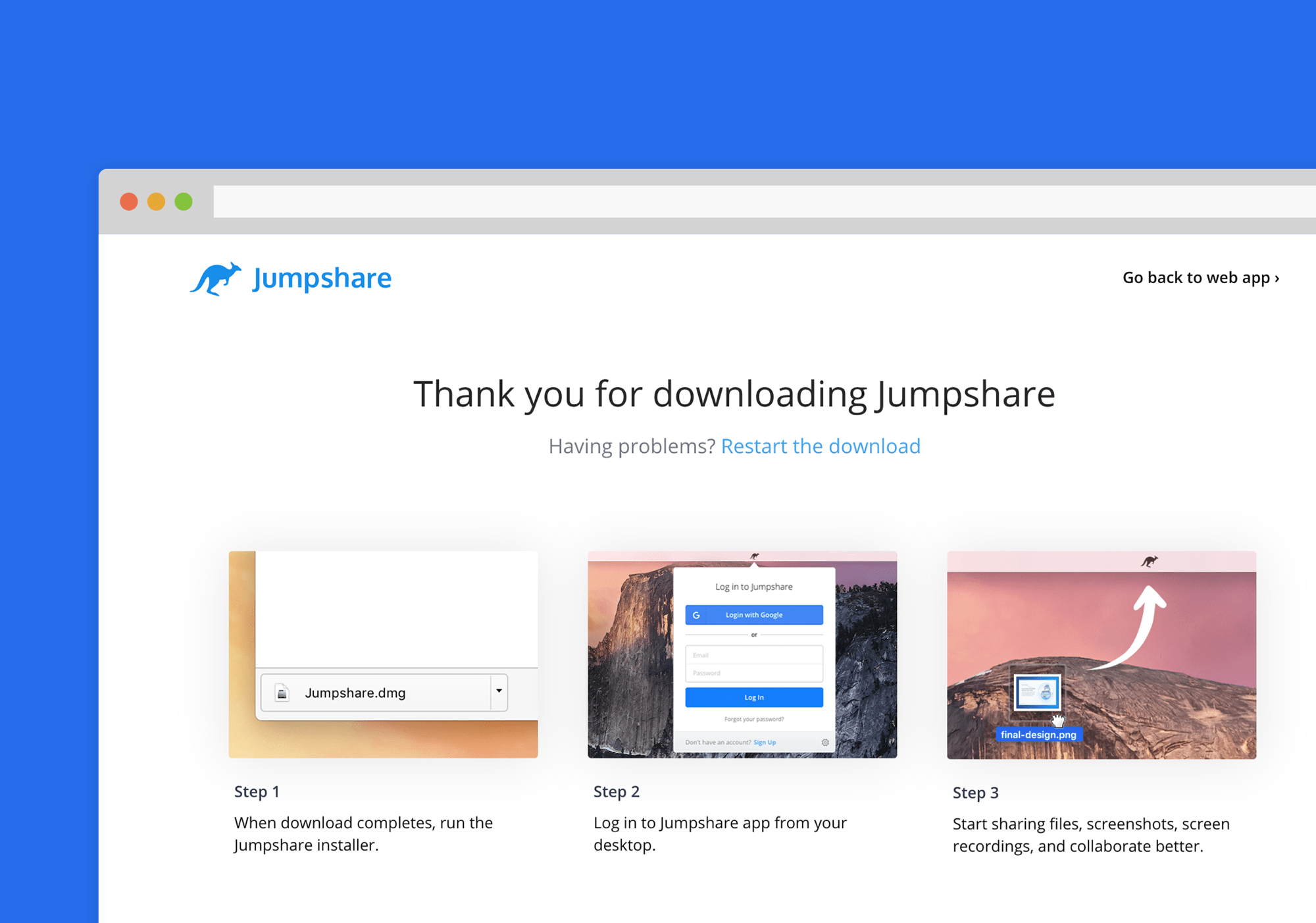 Jumpshare App Onboarding