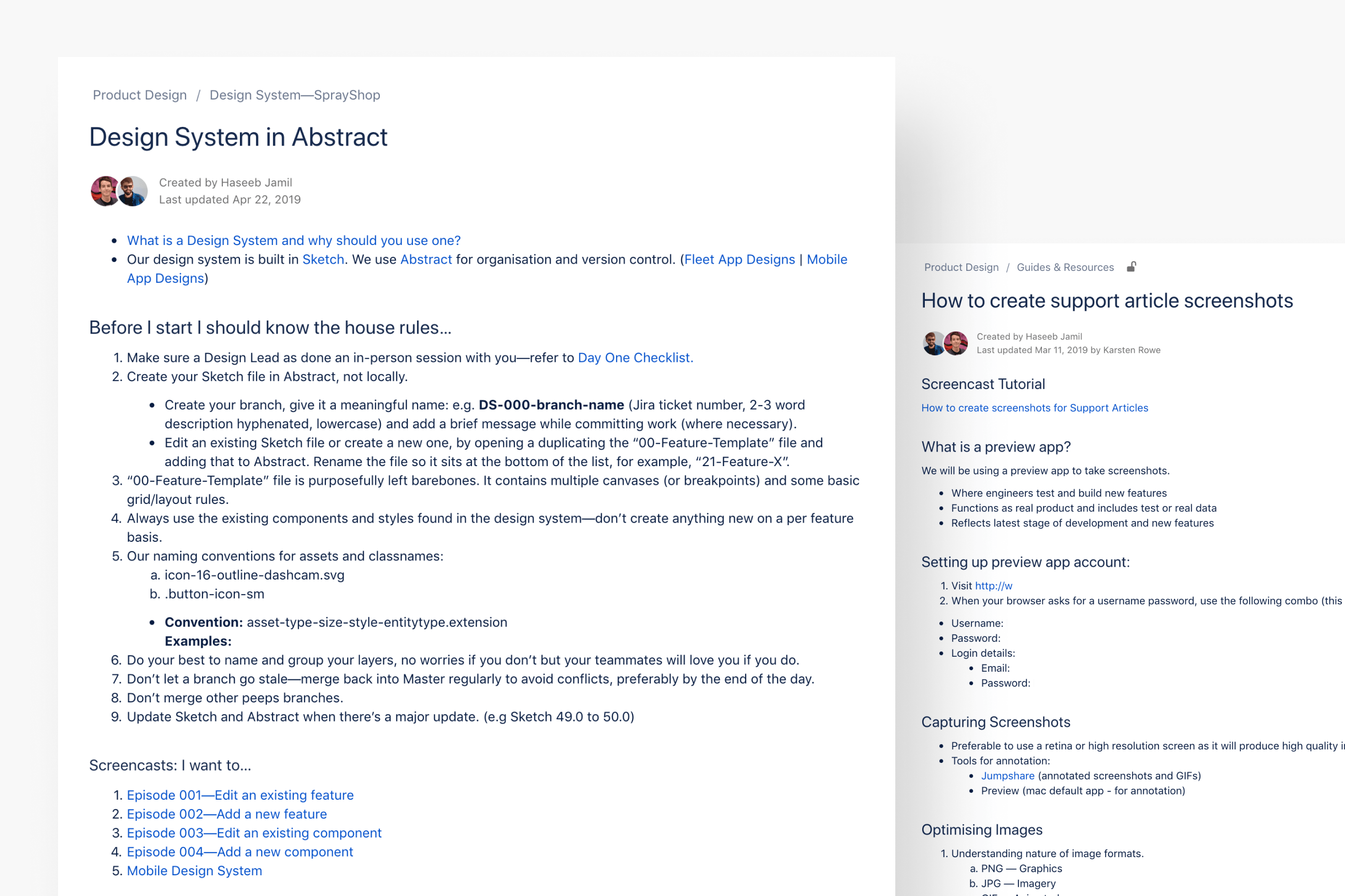 Design documentation — structured handoff for engineering